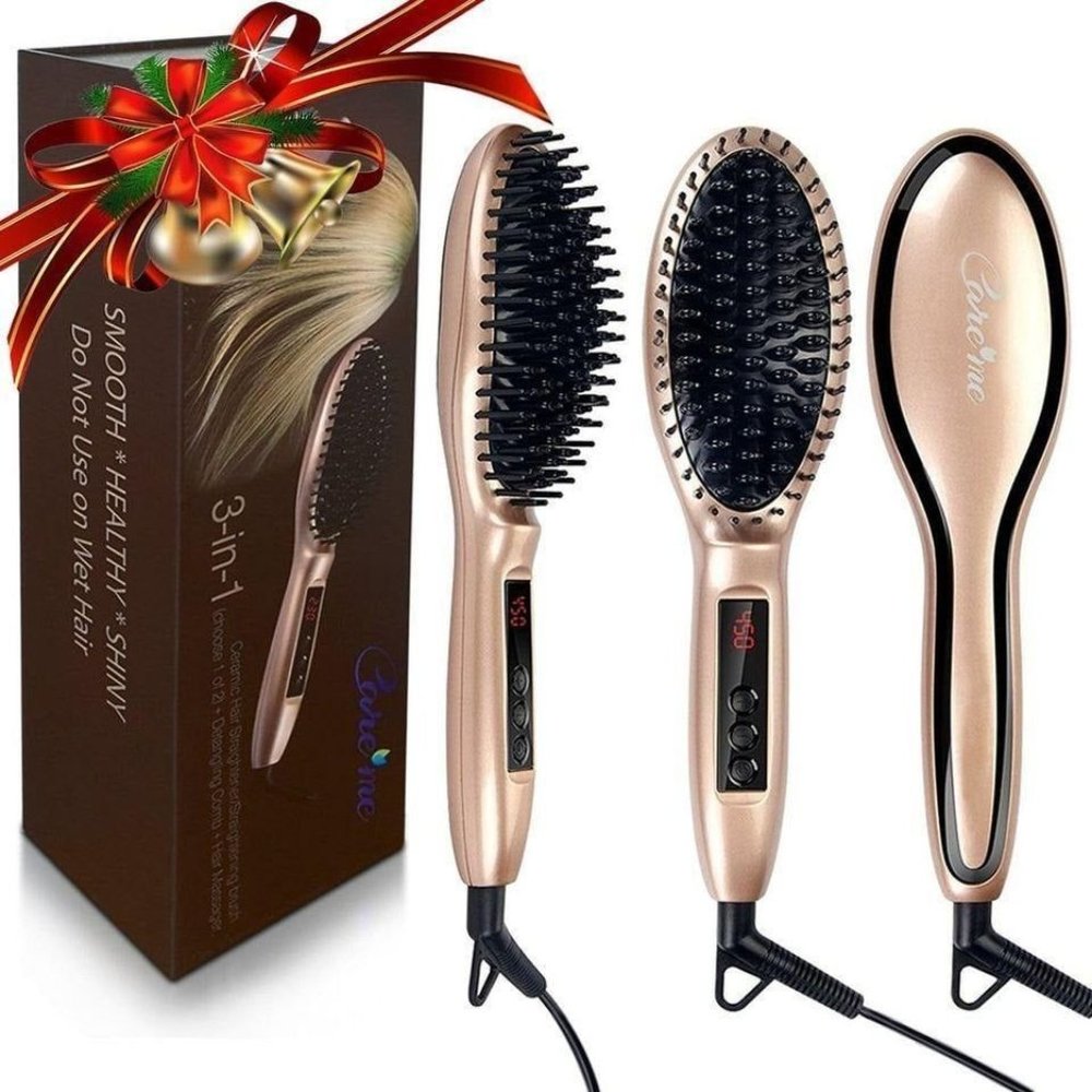 CLEARANCE NEW Care Me Electric Hair Straightening Brush Straightens Frizzy Hair - Picture 4 of 6